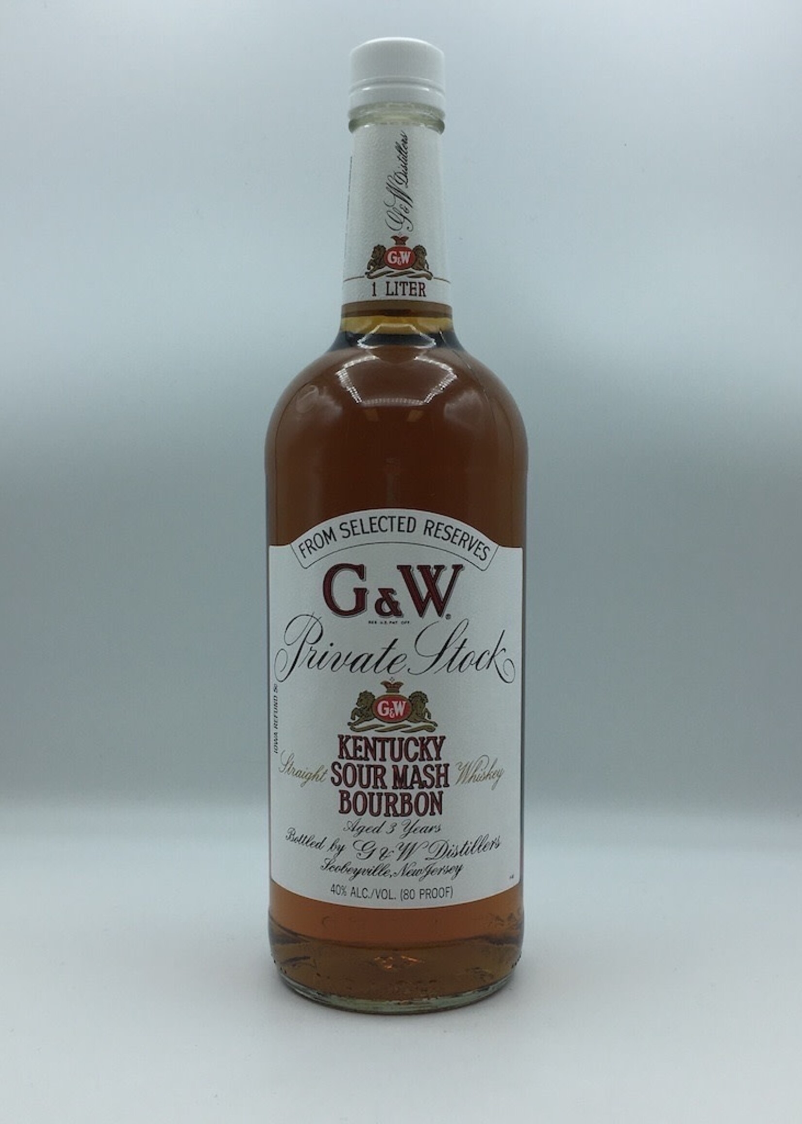 G & W Private Stock Kentucky Sour Mash Bourbon Liter V