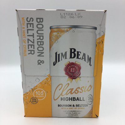 Jim Beam Classic Highball 4PK 12OZ Jim Beam Classic Highball 4PK 12OZ