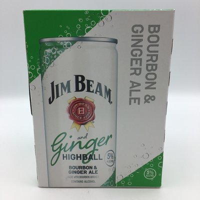 Jim Beam Bourbon And Ginger Highball 4PK 12PK Jim Beam Bourbon And Ginger Highball 4PK 12PK