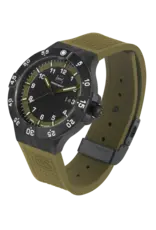 Glock Glock Watch-Black Steel Case/Green Strap
