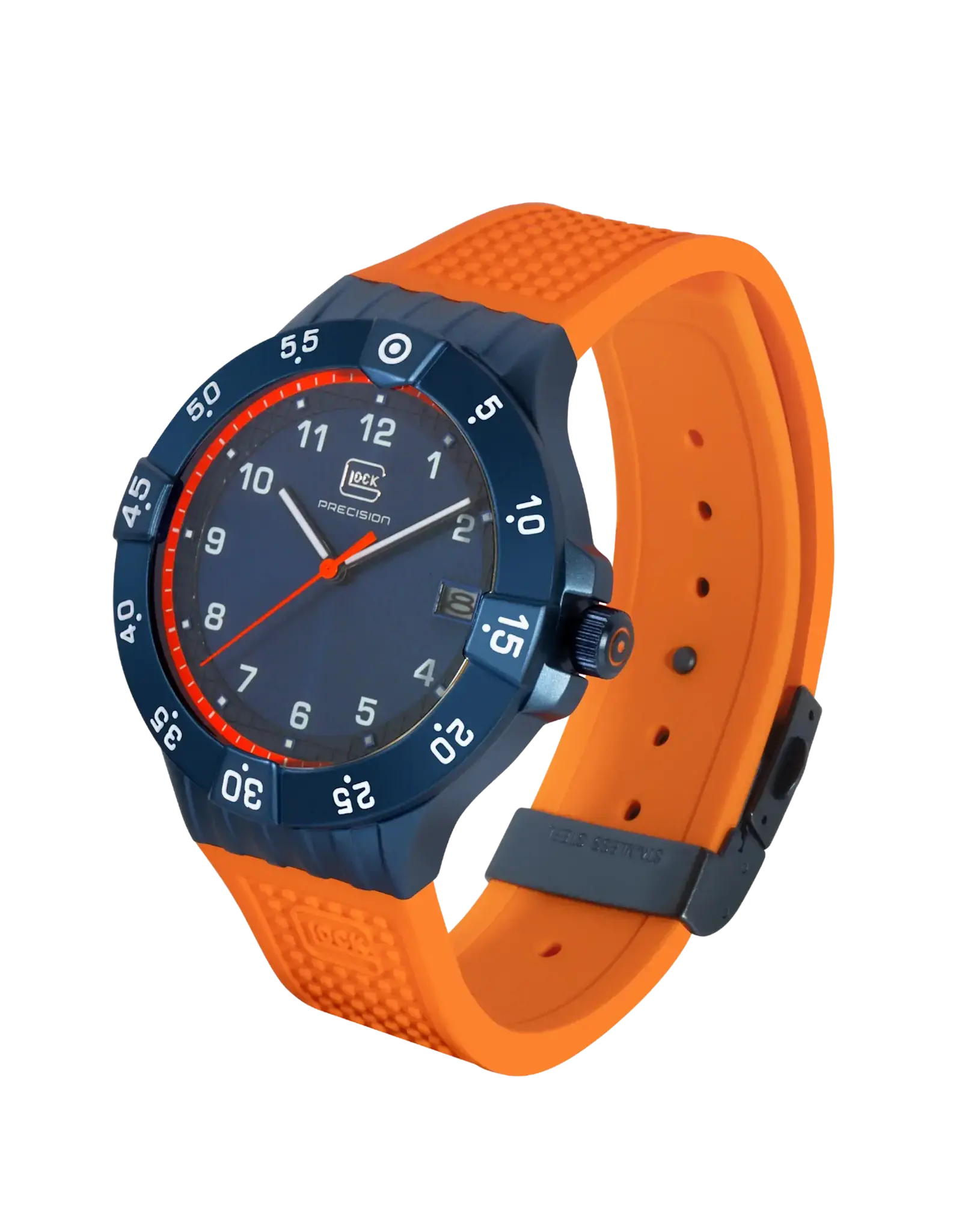 Glock Glock Watch-Blue Steel Case/Orange Strap