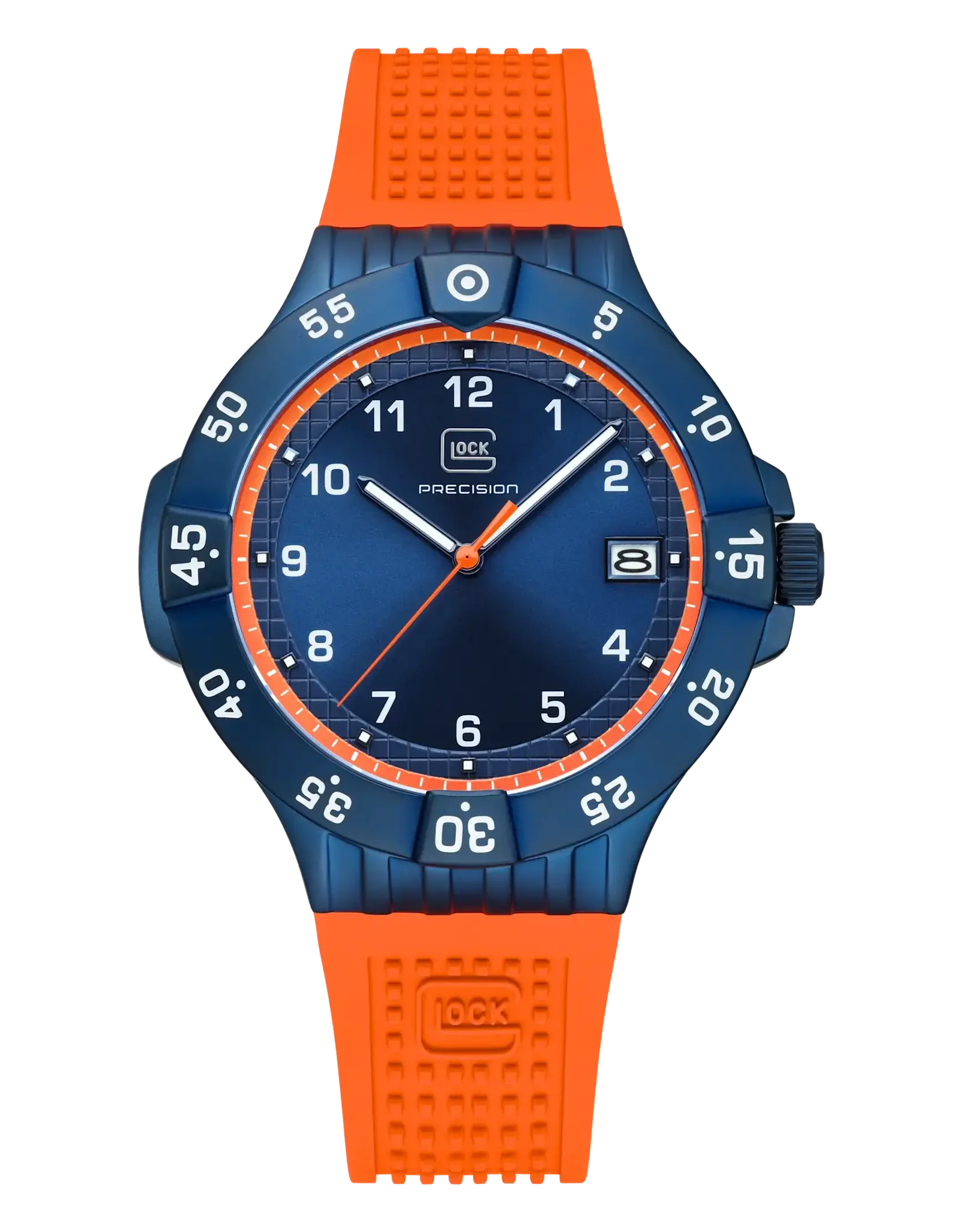 Glock Glock Watch-Blue Steel Case/Orange Strap