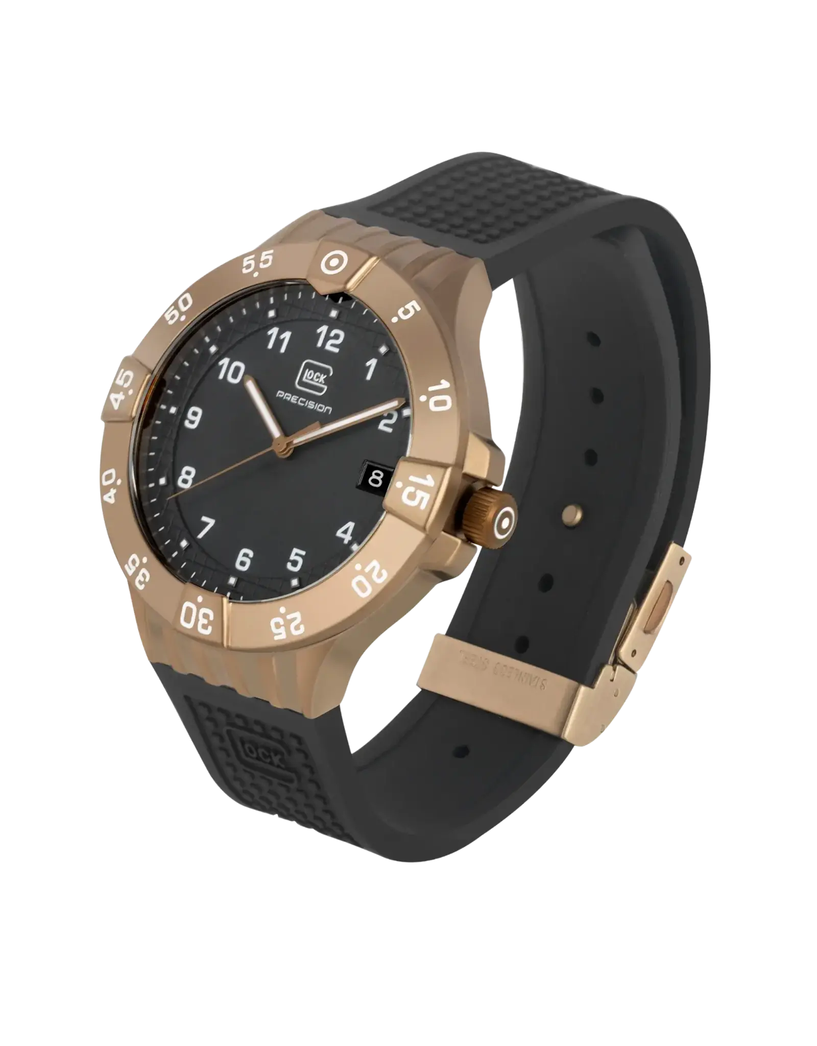 Glock Glock Watch-Coyote Steel Case/Black Strap