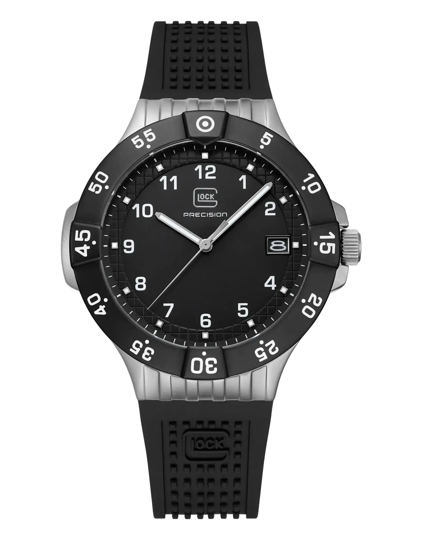 Glock Glock Watch-Silver & Black Steel Case/Black Strap
