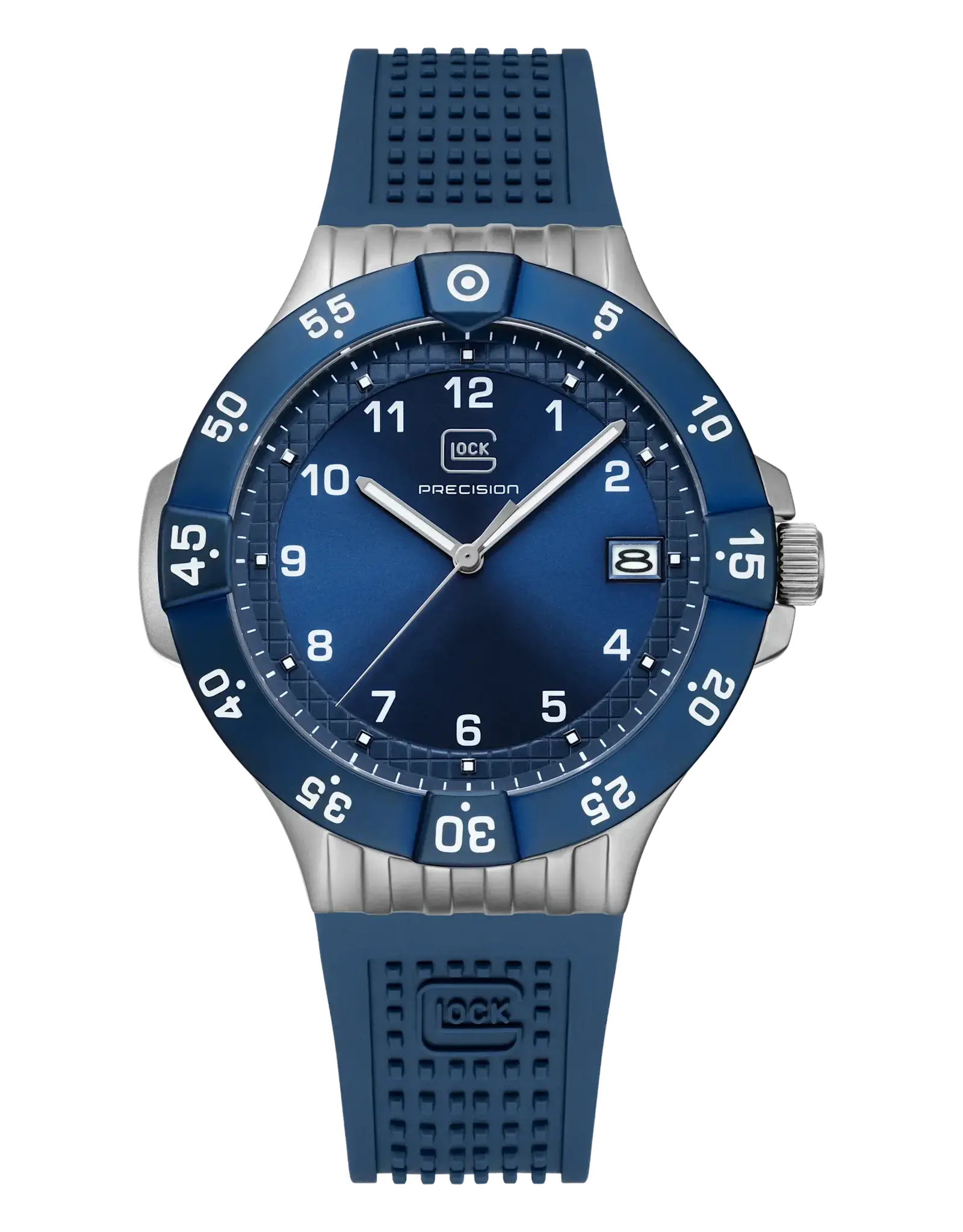 Glock Glock Watch-Silver & Blue Steel Case/Blue Strap