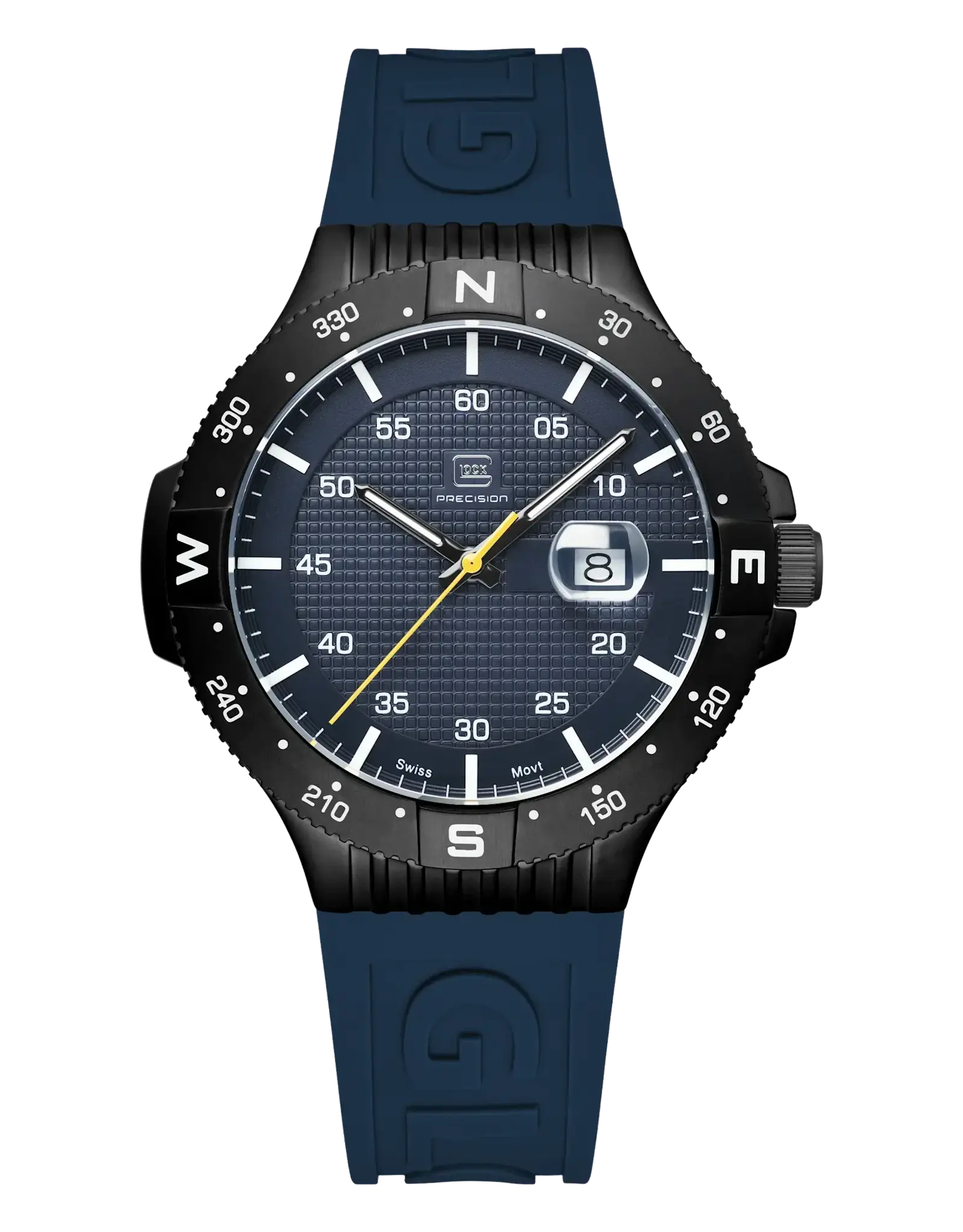 Glock Glock Watch-Black Steel Case/Blue Strap