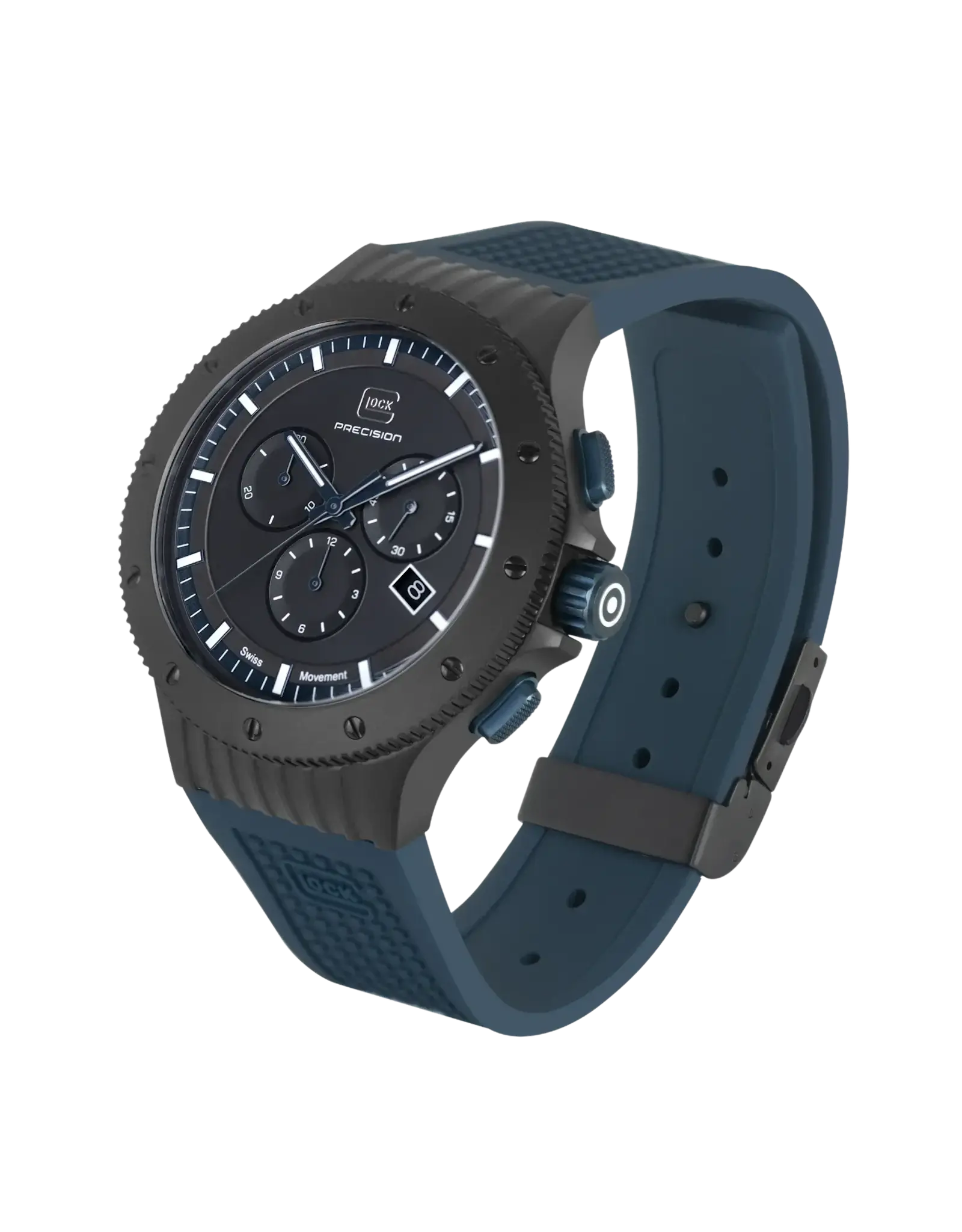 Glock Glock Watch-Limited Edition Black Steel Case/Blue Strap