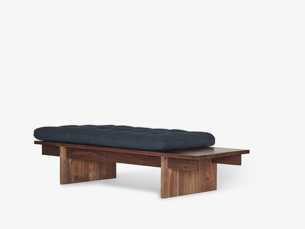 Thom Fougere for Mjölk Thom Fougere Daybed (Oiled Walnut & Colline Navy Mattress)