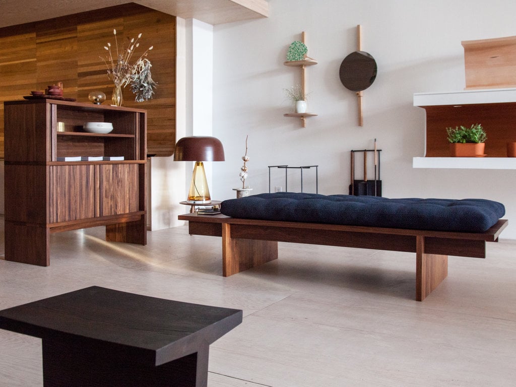 Thom Fougere for Mjölk Thom Fougere Daybed (Oiled Walnut & Colline Navy Mattress)