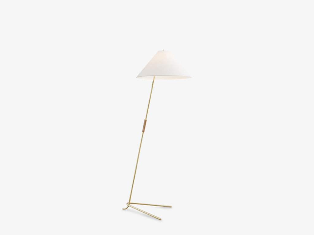 J.T. Kalmar Hase BL Brass and Leather Floor Lamp