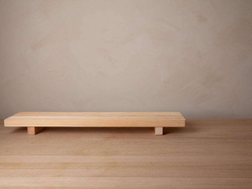 Hinoki bath stool with ridged top - Mjölk