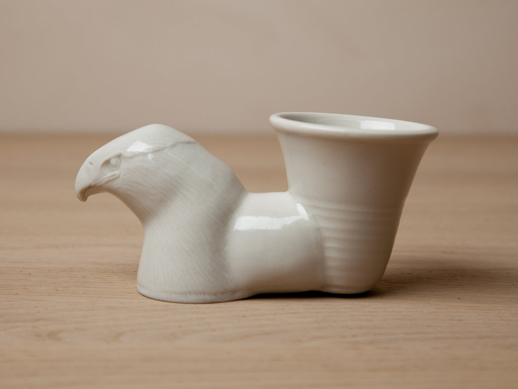 Renaud Sauvé Porcelain Vessel with the Head of an Eagle