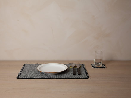 Mourne Textiles Mourne Check Placemats (Granite, Set of 4)