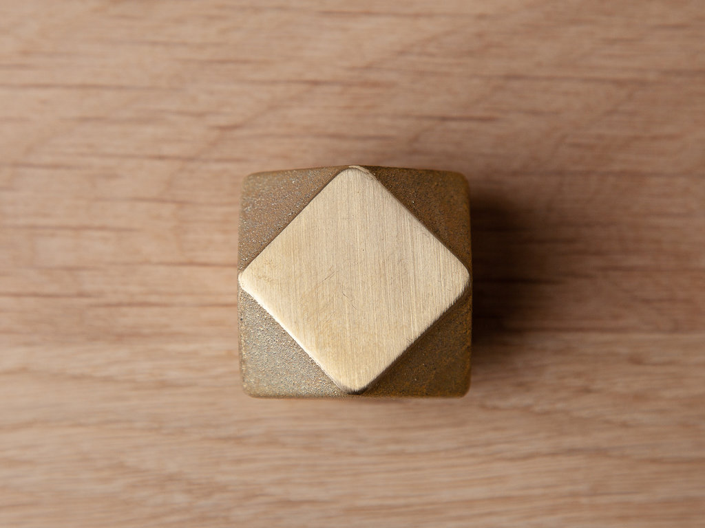 Oji Masanori Brass Paperweight (Square)