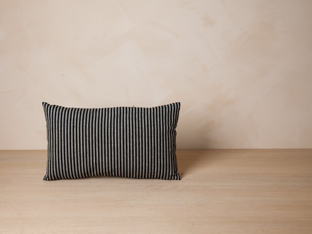 Mourne Textiles Stripe Cushion (Black and White)