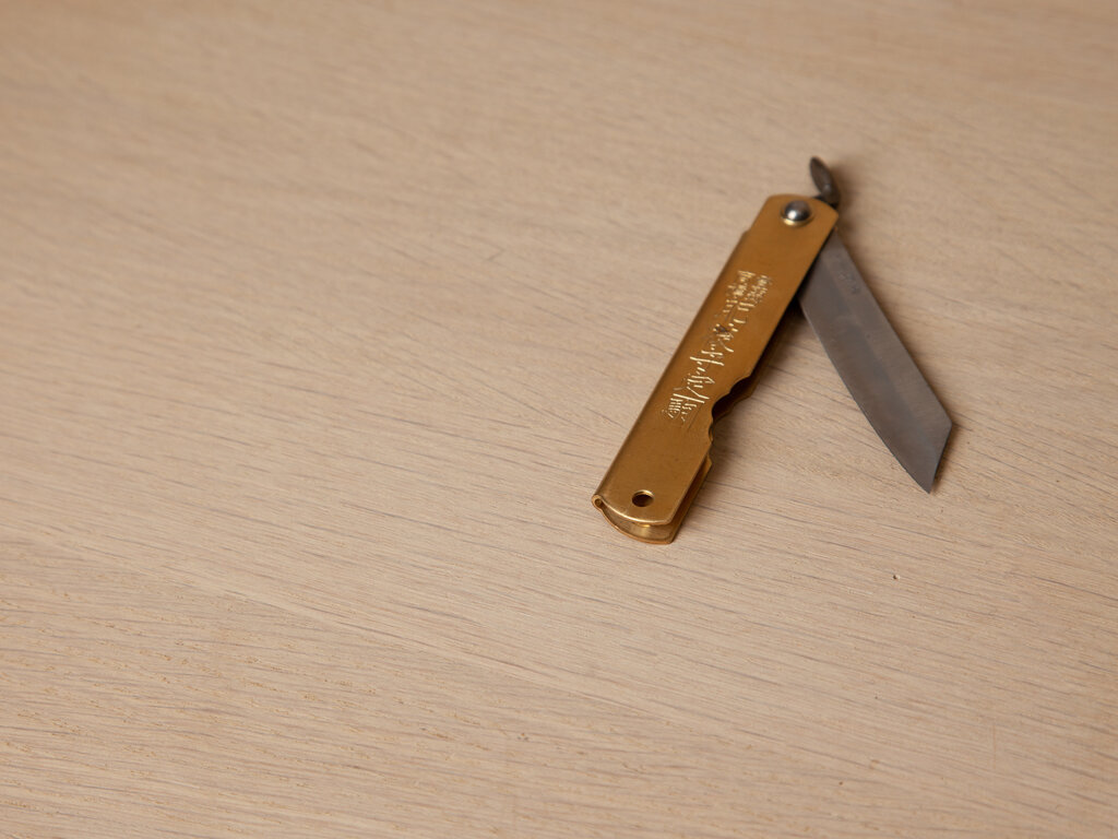 Nagao Kanekoma Higonokami Japanese Folding Knife (Brass)