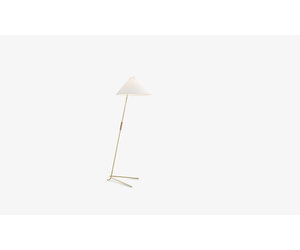 KALMAR : Hase BL Brass and leather floor lamp - Mjölk