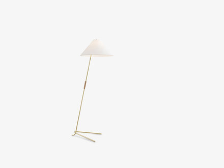 J.T. Kalmar Hase BL Brass and Leather Floor Lamp