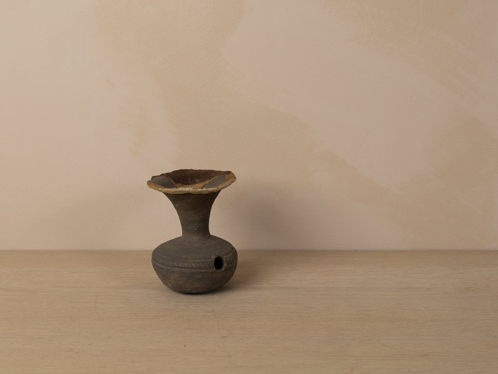 Antique Korean Silla Vase with Repaired Rim