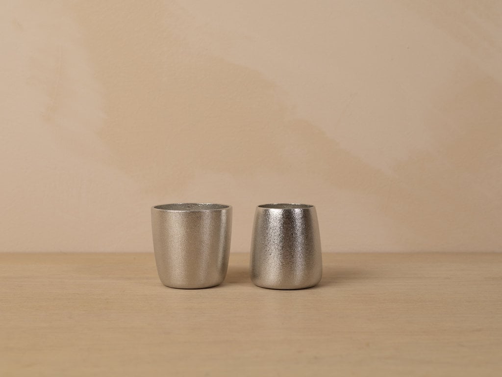 Oji Masanori for Nousaku Futae Nesting Tin Sake Cups