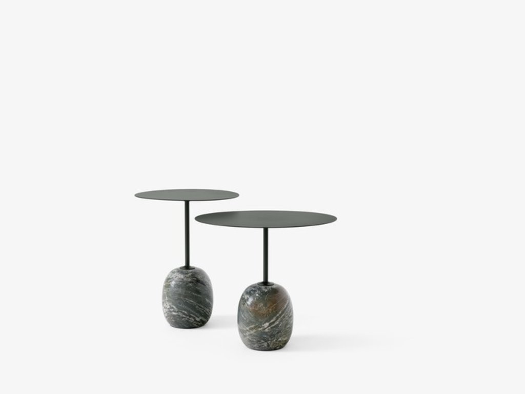 Luca Nichetto for &Tradition Lato Side Table, Deep Green & Verde Alpi Marble