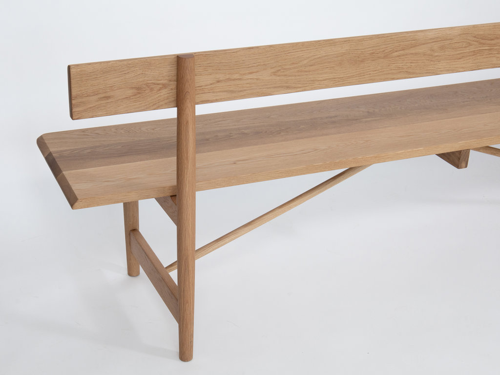 Mjölk Enfield Shaker Bench, white oak