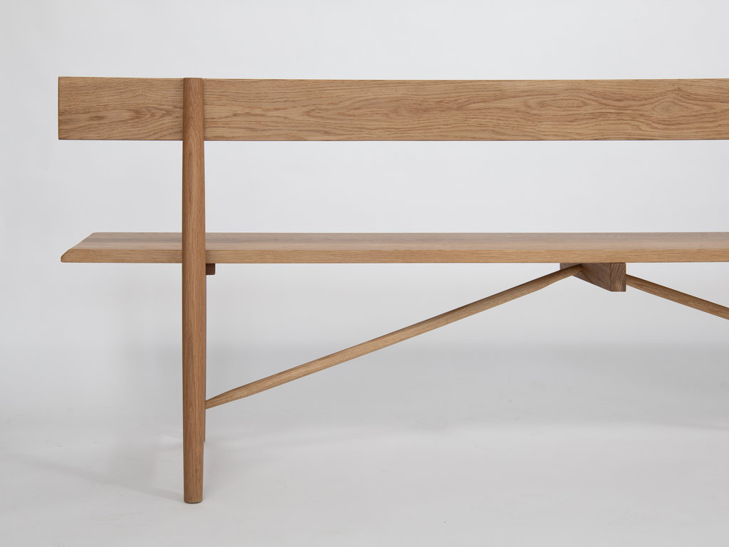 Mjölk Enfield Shaker Bench, white oak