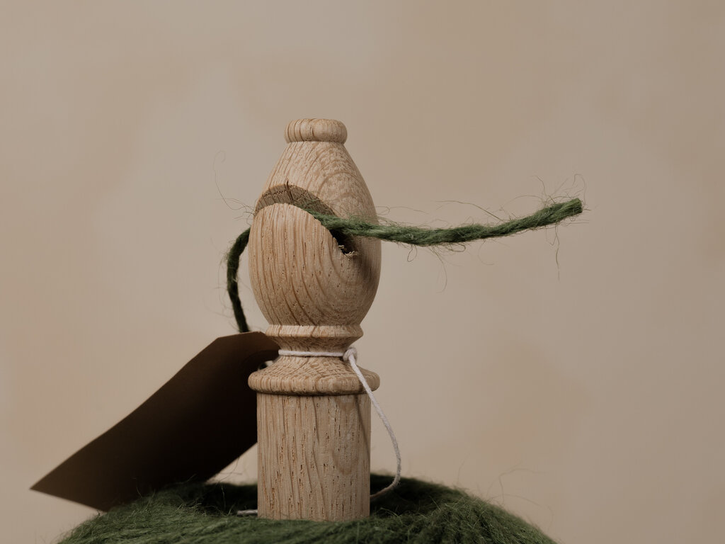 Creamore Mill Oak Twine Stand with Green Jute