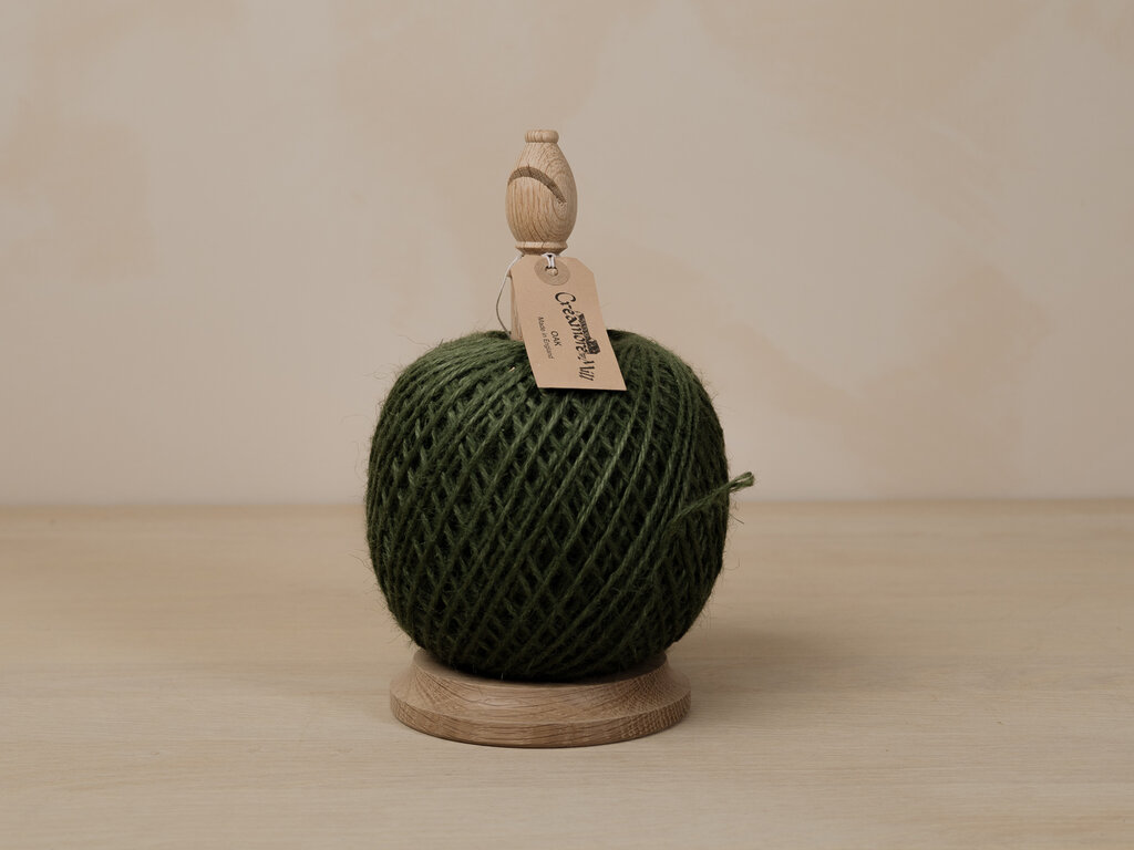 Creamore Mill Oak Twine Stand with Green Jute
