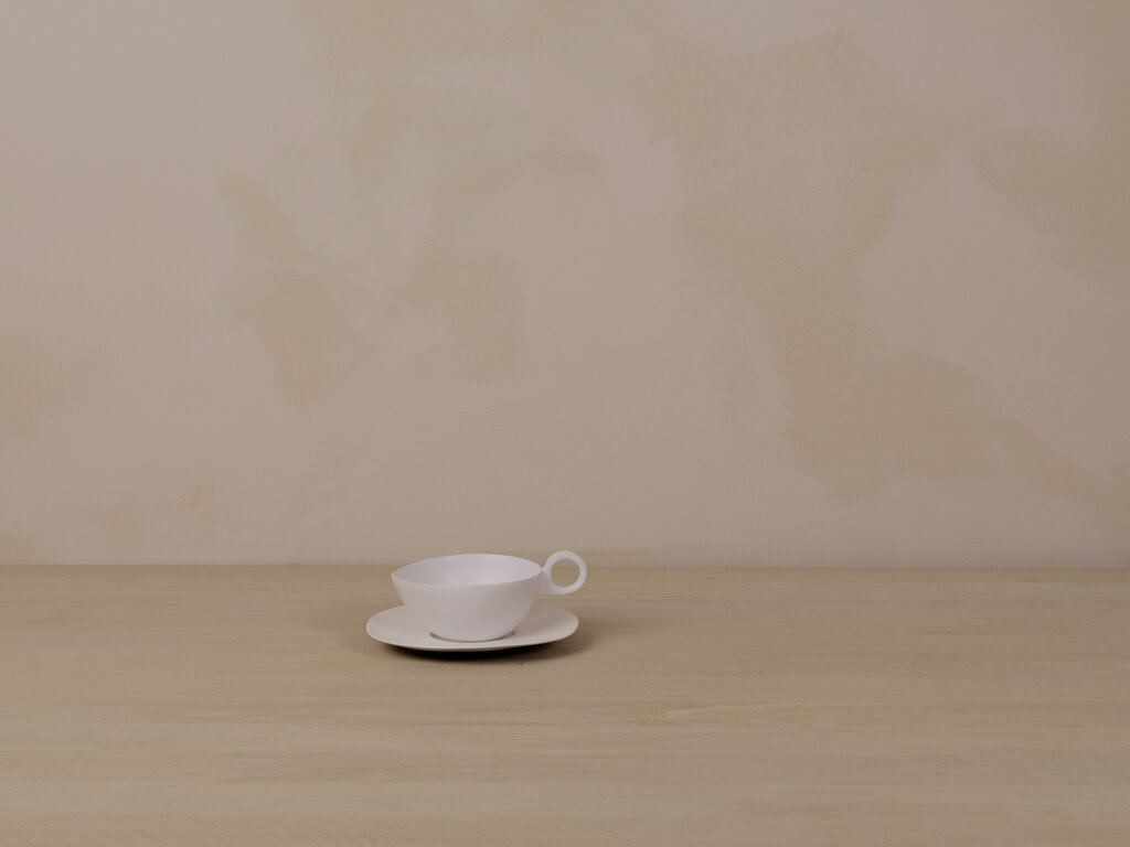 Masanobu Ando Matte White Tea Cup and Saucer