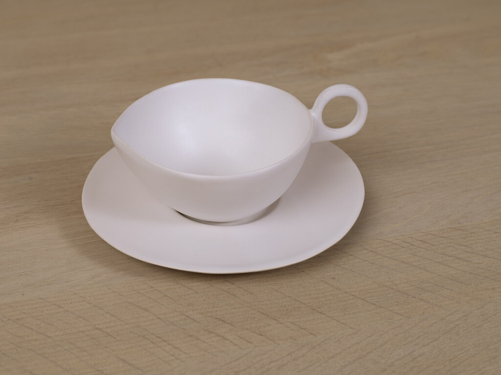 Masanobu Ando Matte White Tea Cup and Saucer