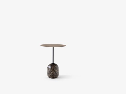 Luca Nichetto for &Tradition Lato Side Table (Lacquered Walnut & Emperador Marble)