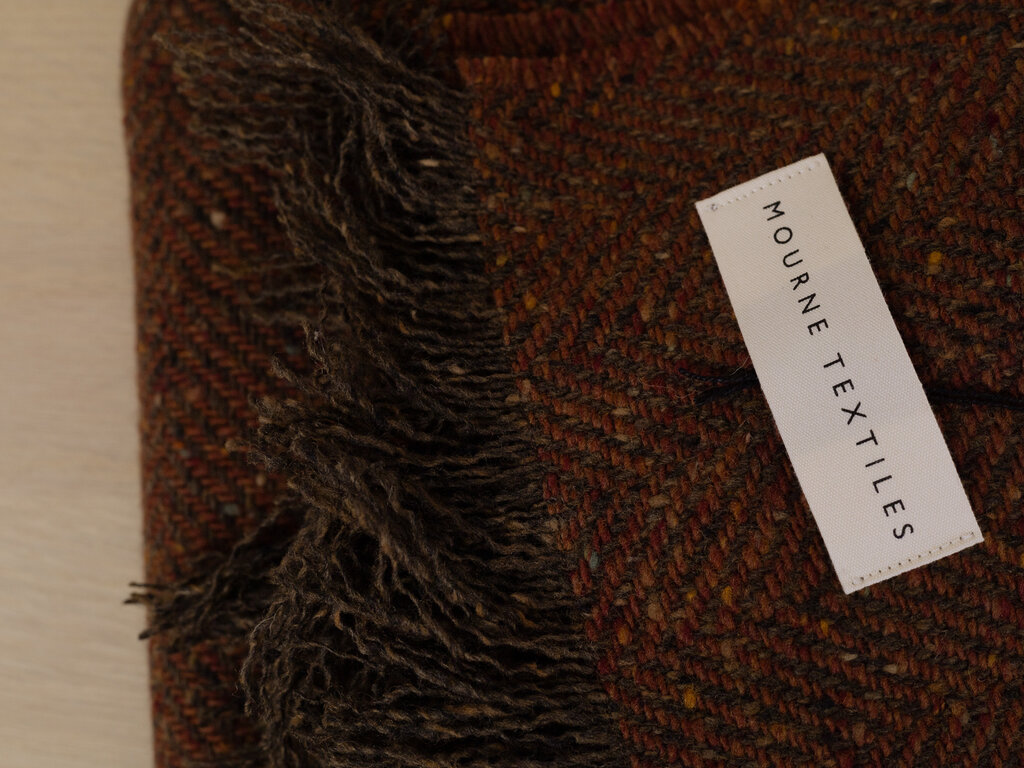 Mourne Textiles Herringbone Large Throw in Rust