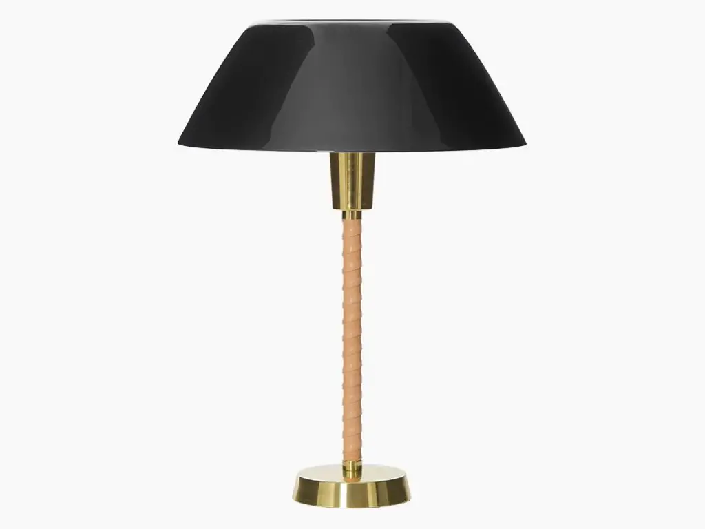 Lisa Floor Lamp by Lisa Johansson-Pape - leather and brass - Mjölk