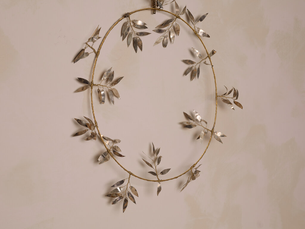 Large Brass Leaf Wreath