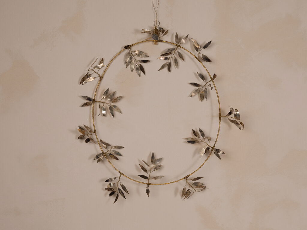 Large Brass Leaf Wreath