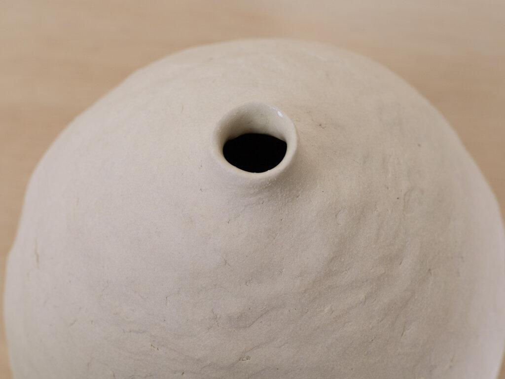 Ceramik B White Round Vase, Medium