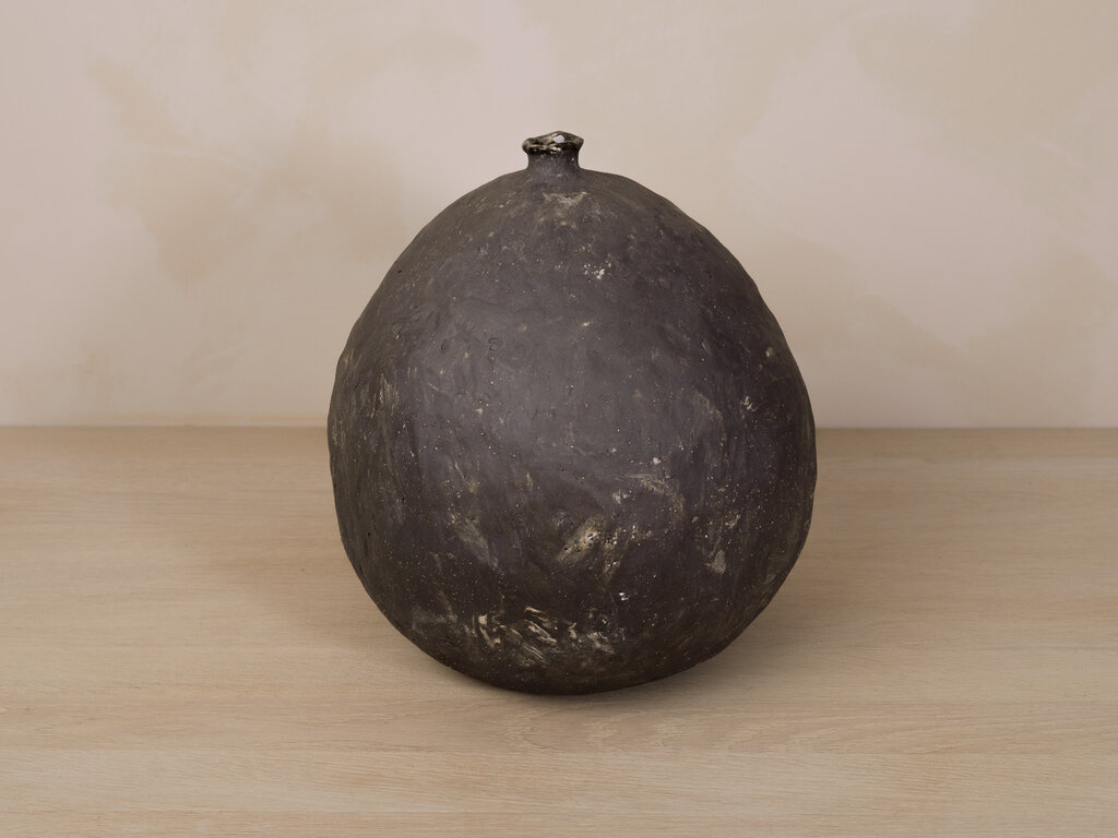 Ceramik B Black Round Vase, Large