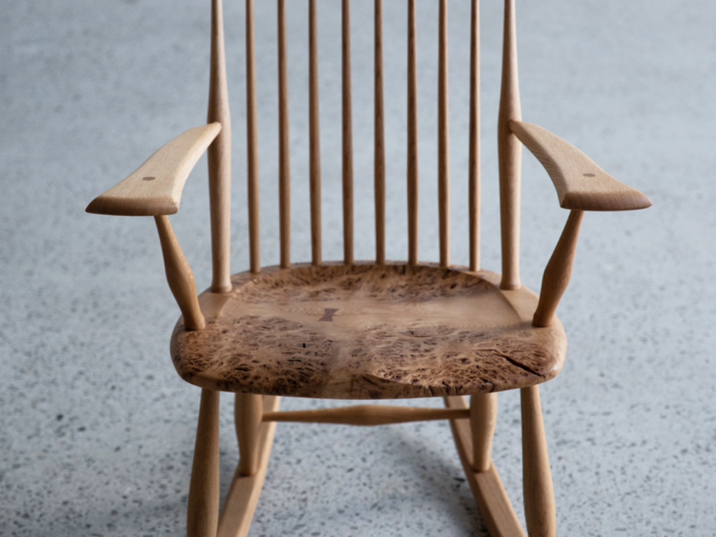 Bobby Mills English Burr Oak Rocking Chair