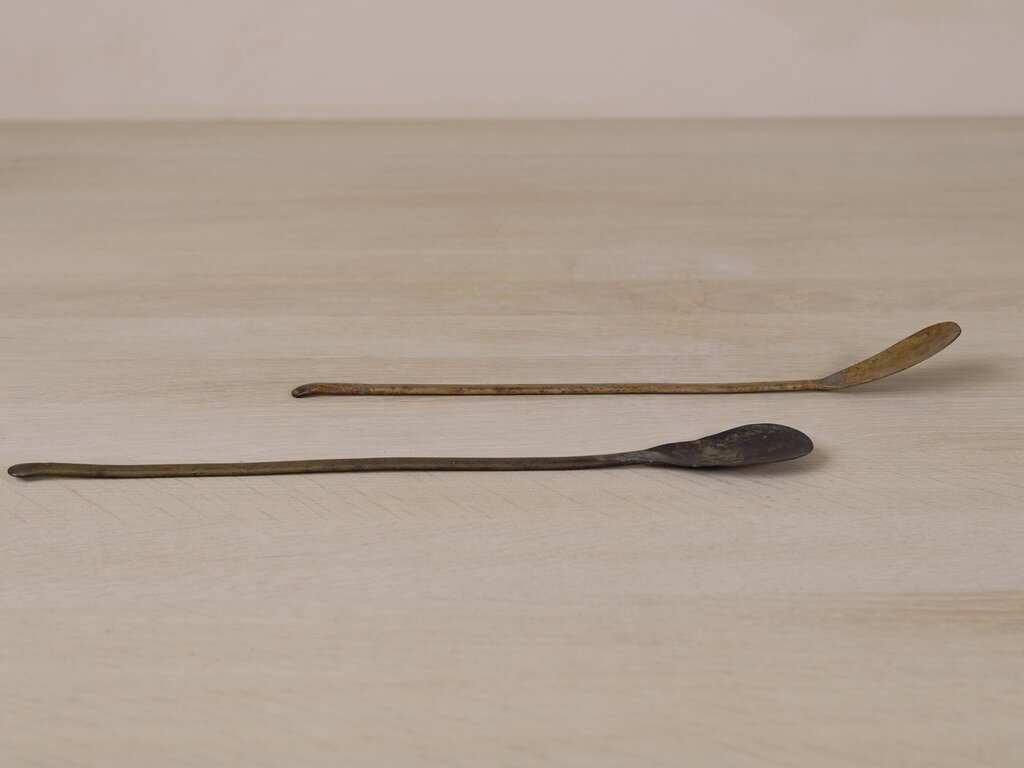 Antique Long Spoon, Dark Brass