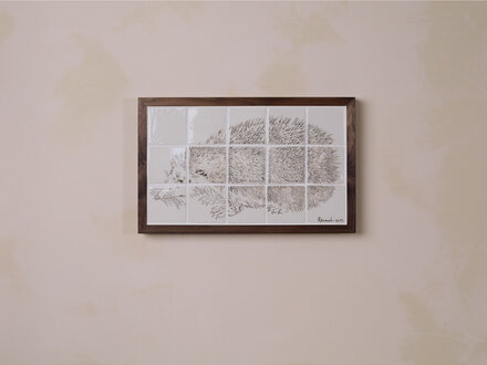 Renaud Sauvé Porcelain Tile with Hedgehog