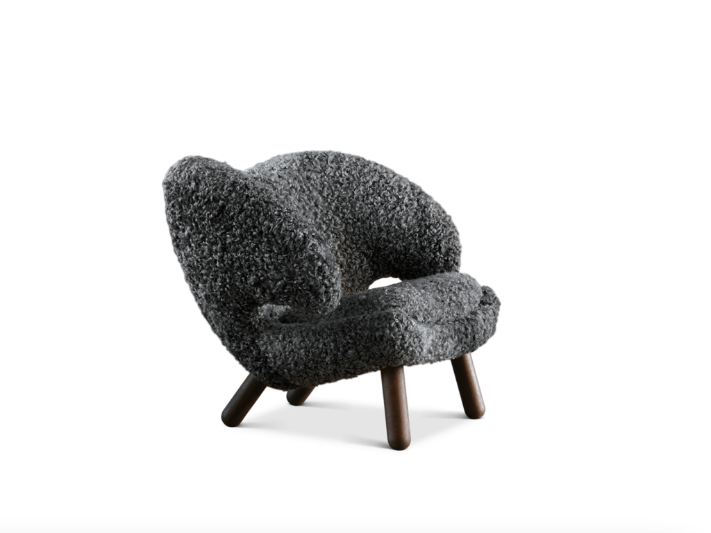 Finn Juhl Pelican Chair, Gotland Grey Sheepskin