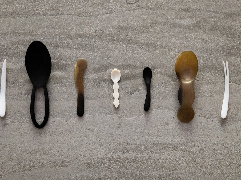 Jurgen Lehl Black Horn Open Handle Spoon