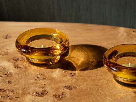 Nedre Foss Sirkel Tealight Holder (Amber)