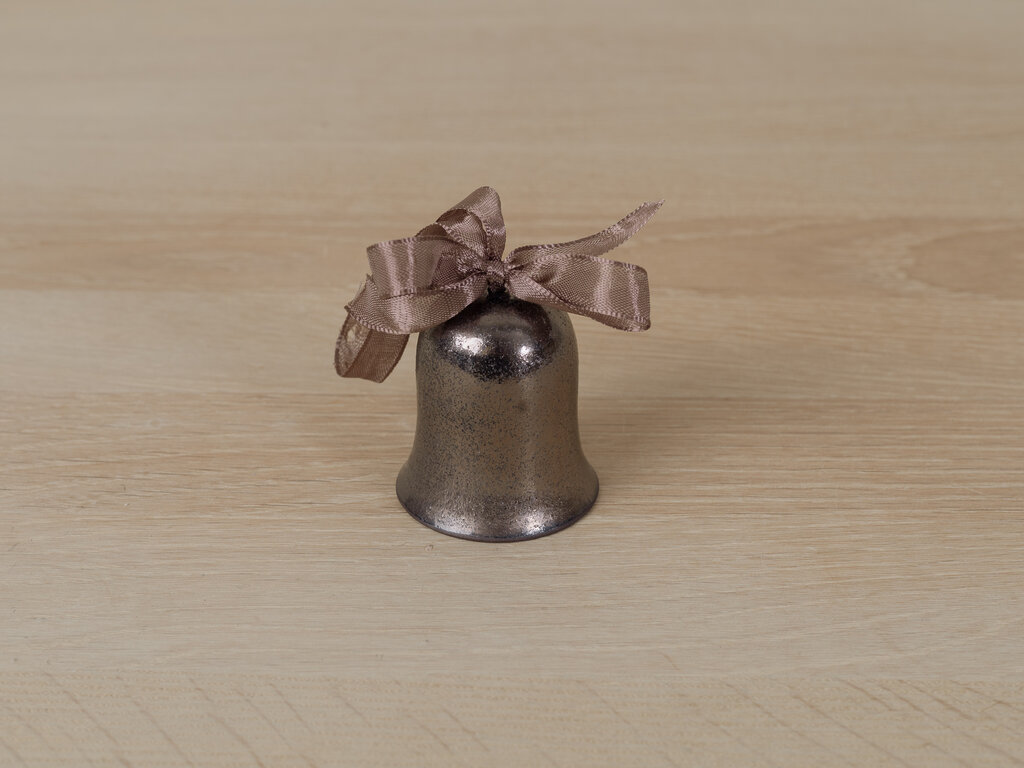 Carly Waito Bell Ornament, Shimmering Pewter