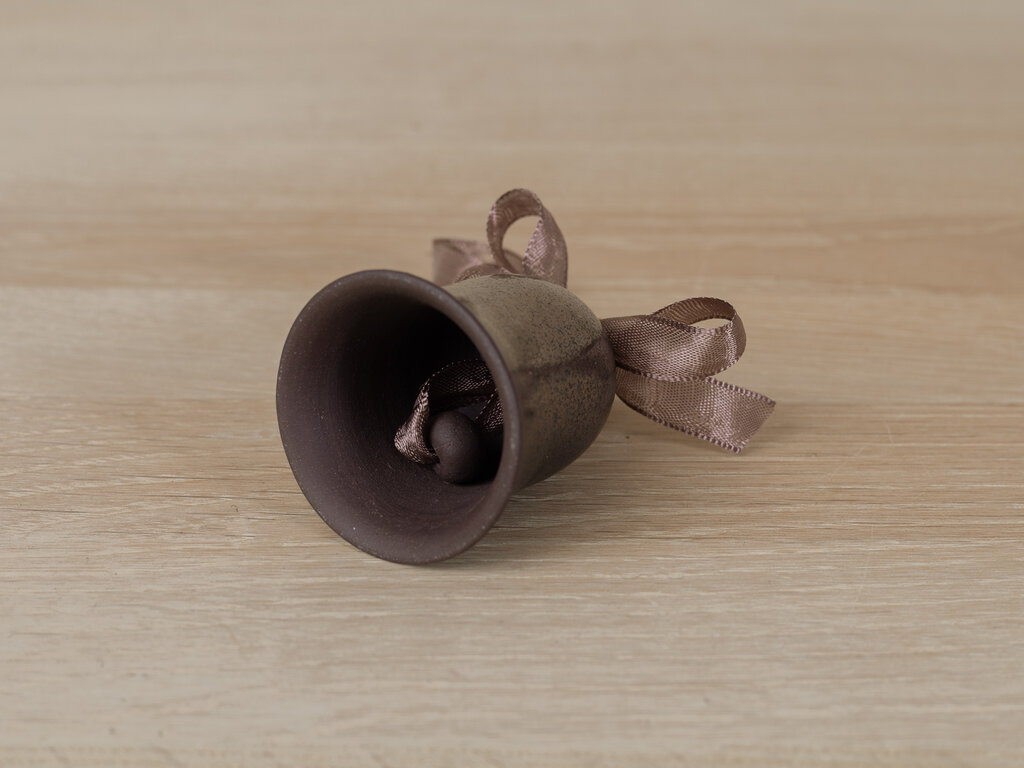 Carly Waito Bell Ornament, Shimmering Pewter