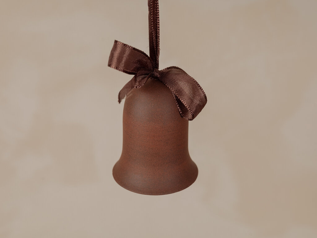 Carly Waito Bell Ornament, Burnished Red