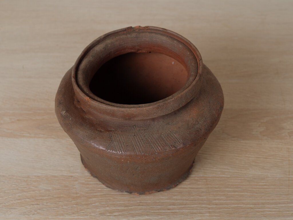 Antique Tokoname Fushiki Water Jar, Kamakura Period