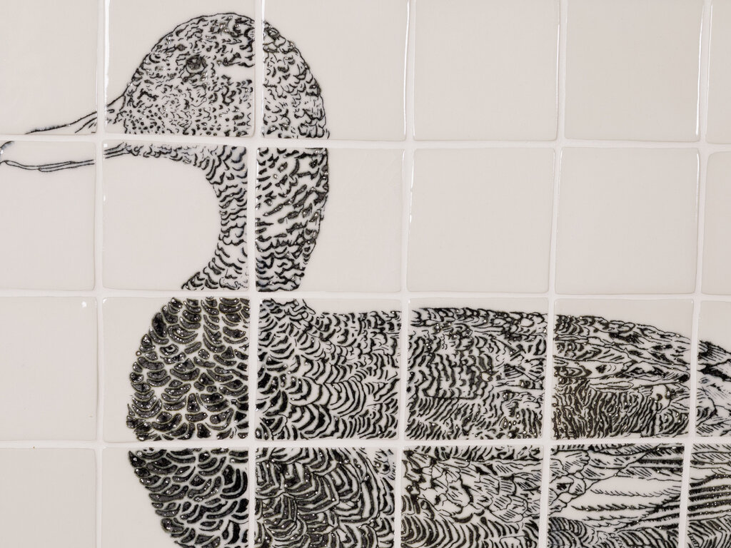 Renaud Sauvé Porcelain Tile with Large Duck