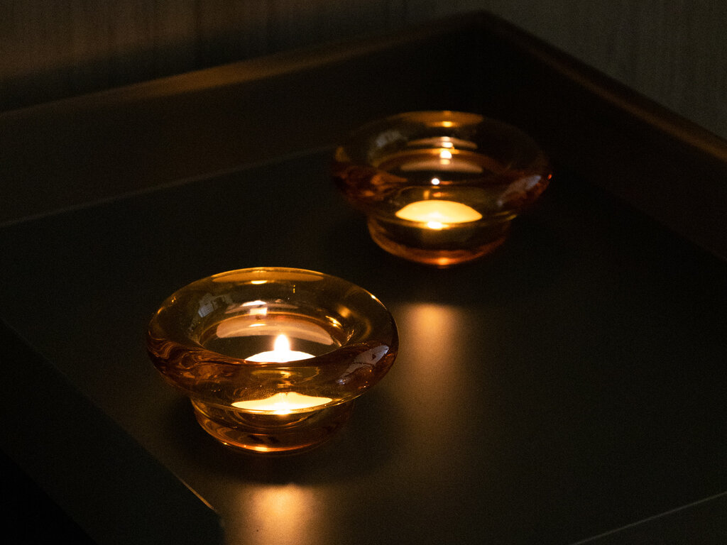 Nedre Foss Sirkel Tealight Holder (Amber)